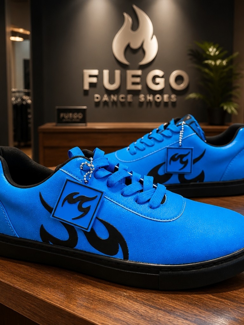 Fuego Unisex Blue Dance Low Top Sneakers Size Mens 10.5 Women's 11.5